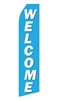 Blue Welcome Econo Stock Flag - 16 Ft. econostock, feather, blade, swooper
